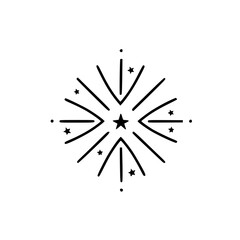 Obraz premium Minimalist Starburst Design in Black and White - Celestial Logo