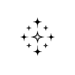 Elegant Starburst Design Element: Modern Black & White Sparkle on White Background