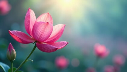 Fototapeta premium Delicate petals unfold in the wind, movement, petals