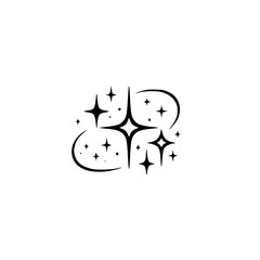 Abstract Sparkling Starburst Graphic, Minimalist Black & White Design Element