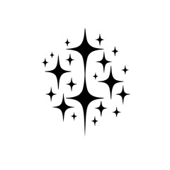 Black Sparkle Burst on White Background: Clean, Elegant Design