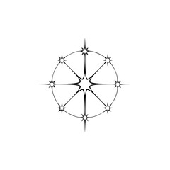 Minimalist Starburst Celestial Icon: Abstract Design on White