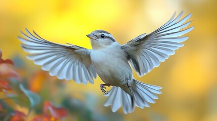 Obraz premium A Stunning Flight of a Bird in Autumn