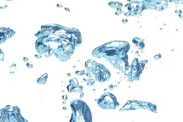 Many air bubbles in clean water, closeup