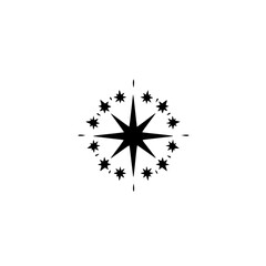 Black Starburst on White: Geometric, Minimalist Design