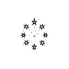 Geometric Starburst Icon: Minimalist Black & White Design Element