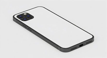 Minimalist rendering of a smartphone with advanced camera system and white casing
