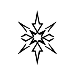 Obraz premium Geometric Snowflake Icon, Vector Illustration on White