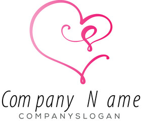 Letter S heart Logo, icon vector, company name logo