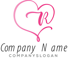 Letter k heart Logo, icon vector, company name logo