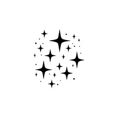 Minimalist Starburst Illustration on White, Retro Design Element