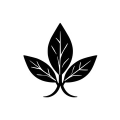 Black & White Leafy Logo Design: Simple, Elegant, Minimalist