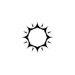 Abstract Sun Burst Logo - Black and White Graphic, Minimalist Design