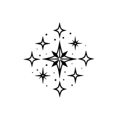 Black Starburst Design on White: Geometric & Modern Graphic Element