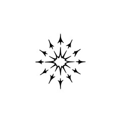 Abstract Black Burst on White Background: Minimalist Graphic Design