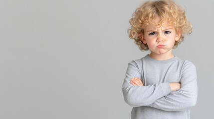 Frowning child with arms crossed