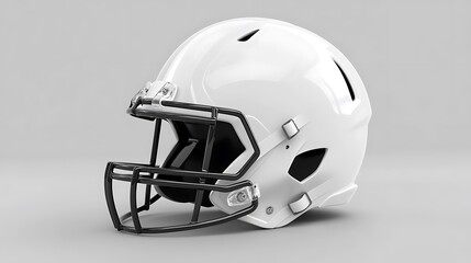 Fototapeta premium White American Football Helmet, Studio Shot, Sport Equipment, Game Day Gear, Protective Headgear