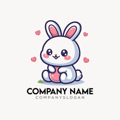 Rabbit Logo Design Vector Illustration