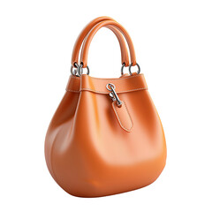 Luxury orange leather handbag stylish fashion item isolated on transparent  background png