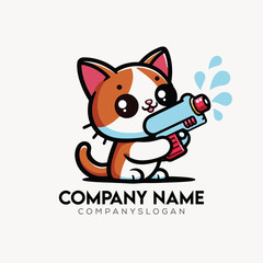 Cat Logo Design Vector Illustration