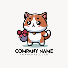 Cat Logo Design Vector Illustration