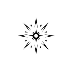 Geometric Starburst Icon: Black and White Design Element