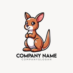 Kangaroo Logo Design Vector Illustration