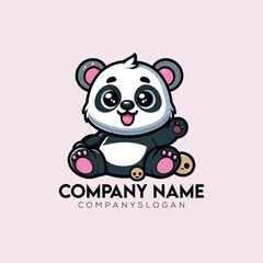 Panda Logo Design Vector Illustration
