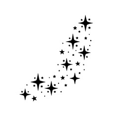 Naklejka premium Black and White Star Burst Pattern - Abstract Sparkle