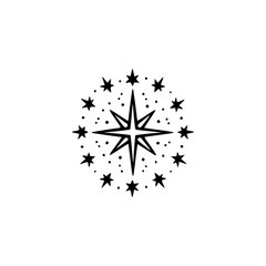 Minimalist Starburst Logo with Constellation Pattern