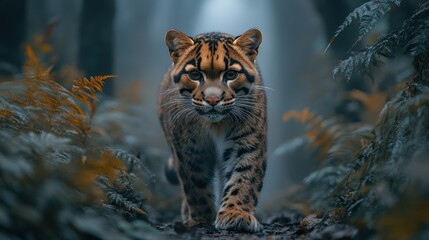 Obraz premium Majestic Ocelot in the Mystical Forest