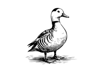 Pekin Duck hand drawn sketch illustration vector