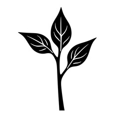 Minimalist Black and White Plant Silhouette