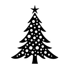 Minimalist Black and White Christmas Tree Icon