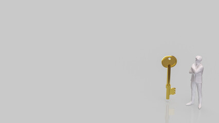 The Key and coins for Business concept 3d Rendering.