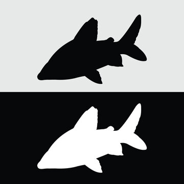 botia fish silhouette vector design