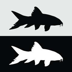botia fish silhouette vector design