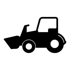 Silhouette of a black skid steer loader or compact track loader