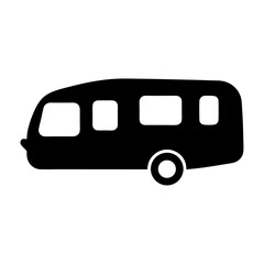 Silhouette of a camper trailer perfect for road trips and vacations