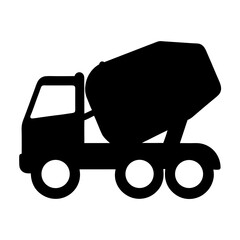 Silhouette of a concrete mixer truck providing essential construction services