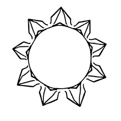 Obraz premium Geometric Sunburst Mandala in Black and White, Vector Design