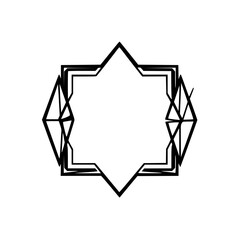 Geometric Black and White Frame Design Element, Abstract Minimalist Vector