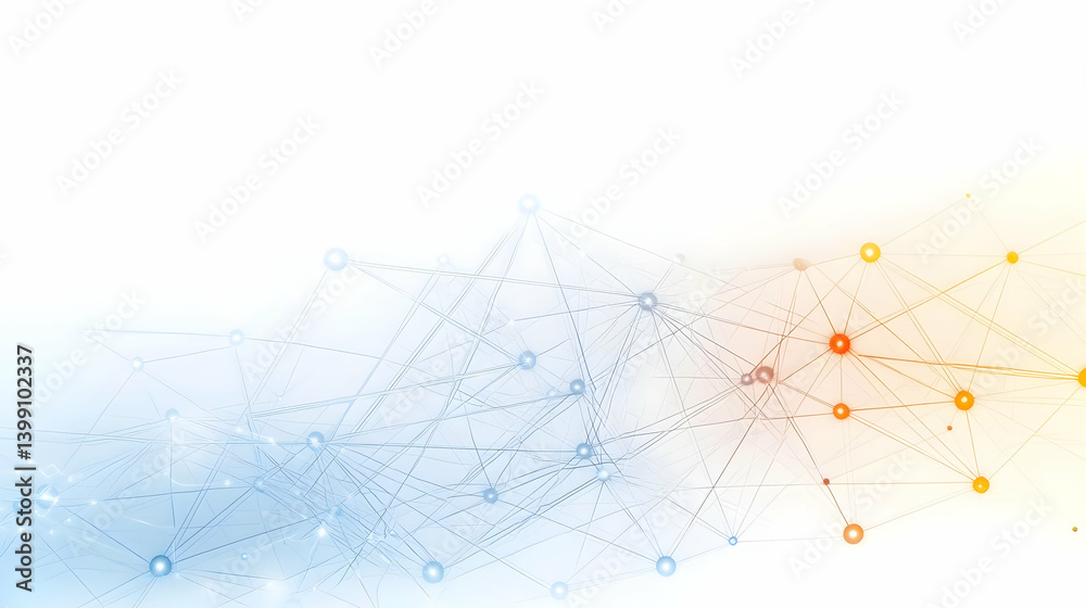 Poster abstract network design with colorful gradient