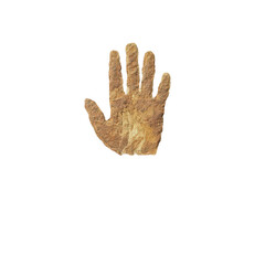 Obraz premium Stone hand sculpture isolated on a white background.