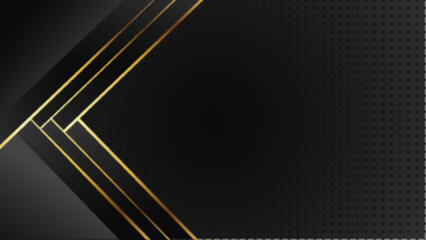 Black and Gold Luxury Abstract Background for Background Slide etc