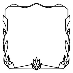 Elegant Geometric Frame: Art Deco Inspired Line Art