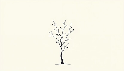 vector tree silhouette, Generative AI