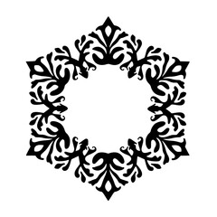 Elegant Black Floral Hexagonal Frame, Minimalist Design