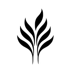 Minimalist Black Fern Leaf Design on White Background