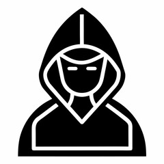 Hacker icon black vector on white background.